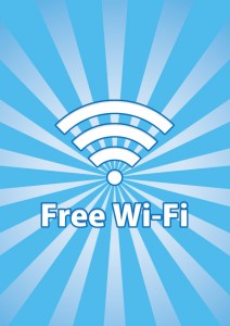 フリーwifiスポットを表すA4貼り紙テンプレート