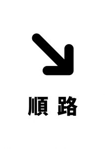 右下を示す順路貼り紙テンプレート