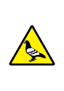 鳩の注意標識アイコンの貼り紙ワードテンプレート