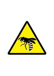 蜂の注意標識アイコンの貼り紙ワードテンプレート