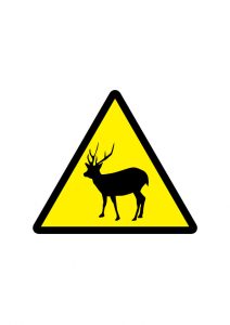 鹿の注意標識アイコンの貼り紙ワードテンプレート