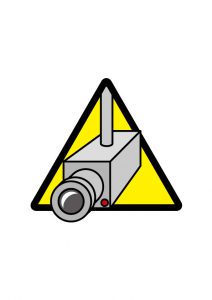 防犯カメラの注意標識アイコンの貼り紙ワードテンプレート