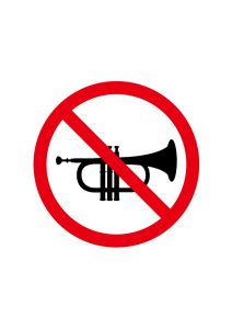 楽器等の使用禁止標識アイコンの貼り紙ワードテンプレート