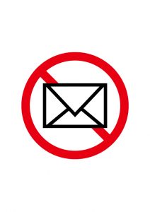 メール・手紙・チラシ等の禁止標識アイコンの貼り紙ワードテンプレート
