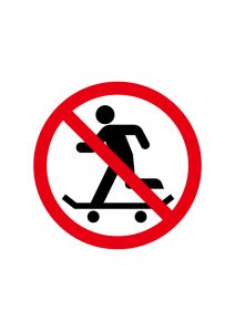 スケートボード禁止標識アイコンの貼り紙ワードテンプレート
