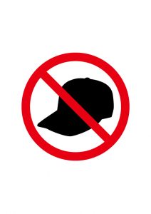 帽子着用禁止標識アイコンの貼り紙ワードテンプレート