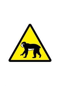 猿出没注意標識アイコンの貼り紙ワードテンプレート