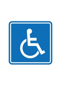 車椅子・障害者案内標識アイコンの貼り紙ワードテンプレート