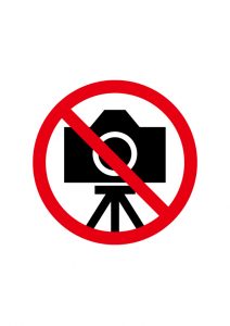三脚撮影禁止標識アイコンの貼り紙ワードテンプレート