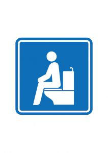 洋式トイレに座るマーク標識アイコンの貼り紙テンプレート