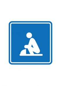 和式トイレに座るマーク標識アイコンの貼り紙テンプレート