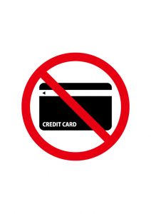 クレジットカード禁止の標識アイコンの貼り紙ワードテンプレート