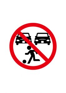 駐車場での遊び禁止標識アイコンの貼り紙ワードテンプレート