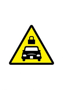 車の施錠・車上荒らし注意標識アイコンの貼り紙ワードテンプレート