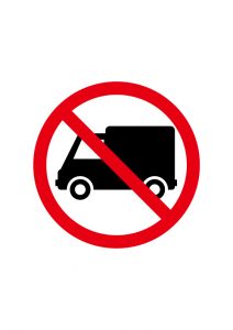 トラックの進入禁止標識アイコンの貼り紙ワードテンプレート