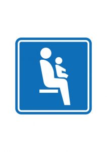 乳幼児をお連れの方を表す優先席案内標識アイコンの貼り紙ワードテンプレートデータ
