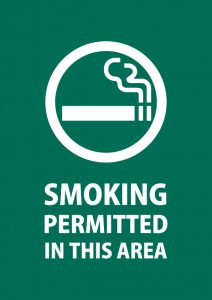 英語での喫煙許可エリアの案内貼り紙テンプレート