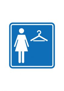 女性用の更衣室・試着室の案内標識アイコンの貼り紙ワードテンプレート