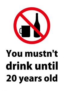 英語の20歳未満の飲酒禁止の注意貼り紙テンプレート