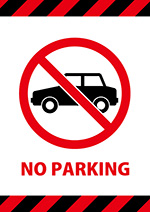 「NO PARKING」（駐車禁止）を表す標識、注意書き張り紙テンプレート