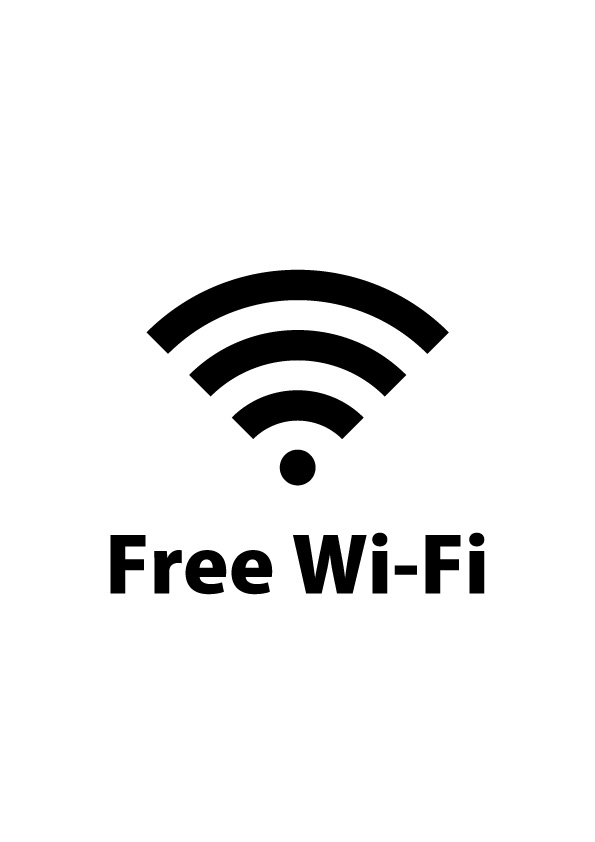 フリーワイファイ Free Wi Fi を表すマーク 張り紙テンプレート 無料 商用可能 注意書き 張り紙テンプレート ポスター対応