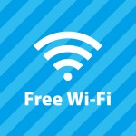 すぐに印刷可能なフリーワイファイ（Free Wi-fi）を表すマークテンプレ