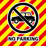 インパクトのある配色の駐車禁止を表す張り紙テンプレート