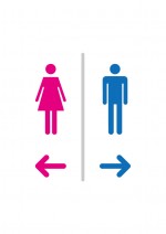 トイレ案内を表す貼り紙