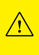 黄色背景のビックリマーク・注意貼り紙テンプレート