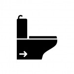 トイレのアイコンと矢印（右）で案内する貼り紙テンプレート