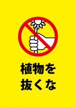 花を抜くことを注意する貼り紙テンプレート