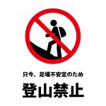 足場が不安定のため山登り禁止を伝える注意貼り紙テンプレート