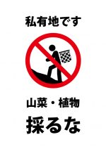 私有地の山菜・植物の盗み取り注意貼り紙テンプレート