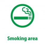 Smoking area　喫煙スペースの貼り紙テンプレート