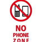 NO PHONE ZONE　携帯禁止を表す英語の貼り紙テンプレート