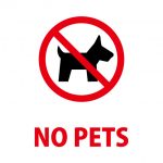 ペット禁止を意味する英語の注意貼り紙テンプレート