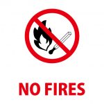 火気厳禁を意味する英語の注意貼り紙テンプレート