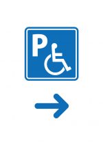 障害者専用駐車場の案内（右方向）注意貼り紙テンプレート