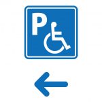 障害者専用駐車場の案内（左方向）貼り紙テンプレート