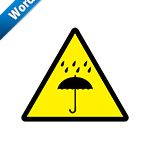 水濡れ注意運送標識アイコンの貼り紙ワードテンプレート