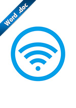 Wi-fi有りの標識アイコンの貼り紙ワードテンプレート