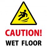 英語の濡れて滑る床への注意貼り紙テンプレート