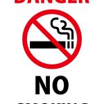 英語での禁煙（危険）の注意貼り紙テンプレート