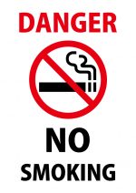 英語での禁煙（危険）の注意貼り紙テンプレート