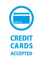 英語でのクレジットカード支払いOKの貼り紙テンプレート