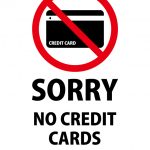 英語でのクレジットカード支払い不可の貼り紙テンプレート
