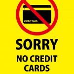 英語でのクレジットカード支払い不可の貼り紙テンプレート