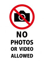 英語での写真・動画撮影禁止の注意貼り紙テンプレート