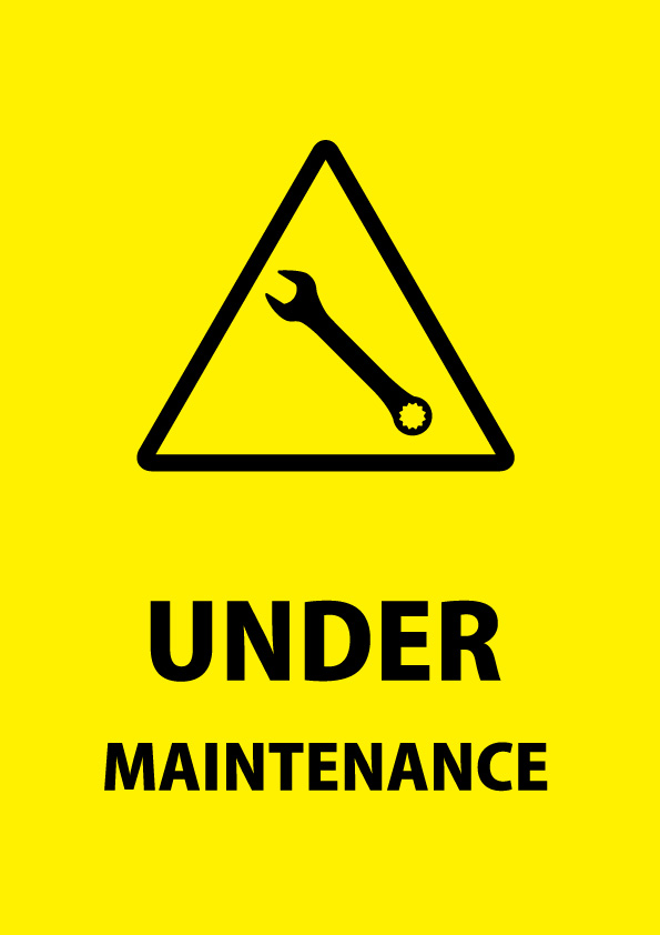 英語のメンテナンス中の注意貼り紙テンプレート 無料 商用可能 注意書き 張り紙テンプレート ポスター対応