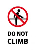 英語の登ることを禁止する注意貼り紙テンプレート